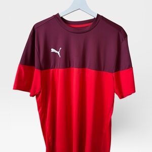 Puma Men’s Red & Burgundy Colorblock Athletic Jersey
